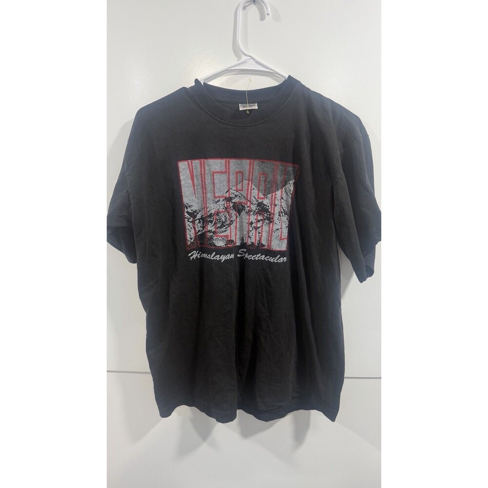 Mount Everest Shirt Adult 42 Black Nepal Graphic T Shangri-La